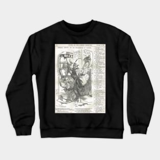 Jack the Ripper Punch Cartoon The pandemonium of posters  1888 Crewneck Sweatshirt